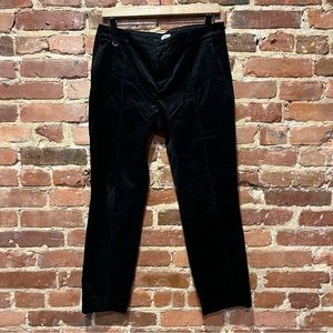 Anthropologie The Essential Velvet Slim Trousers US 8 Black